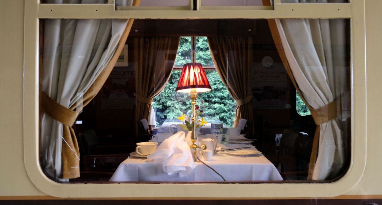 first class dining area located on a famous railway