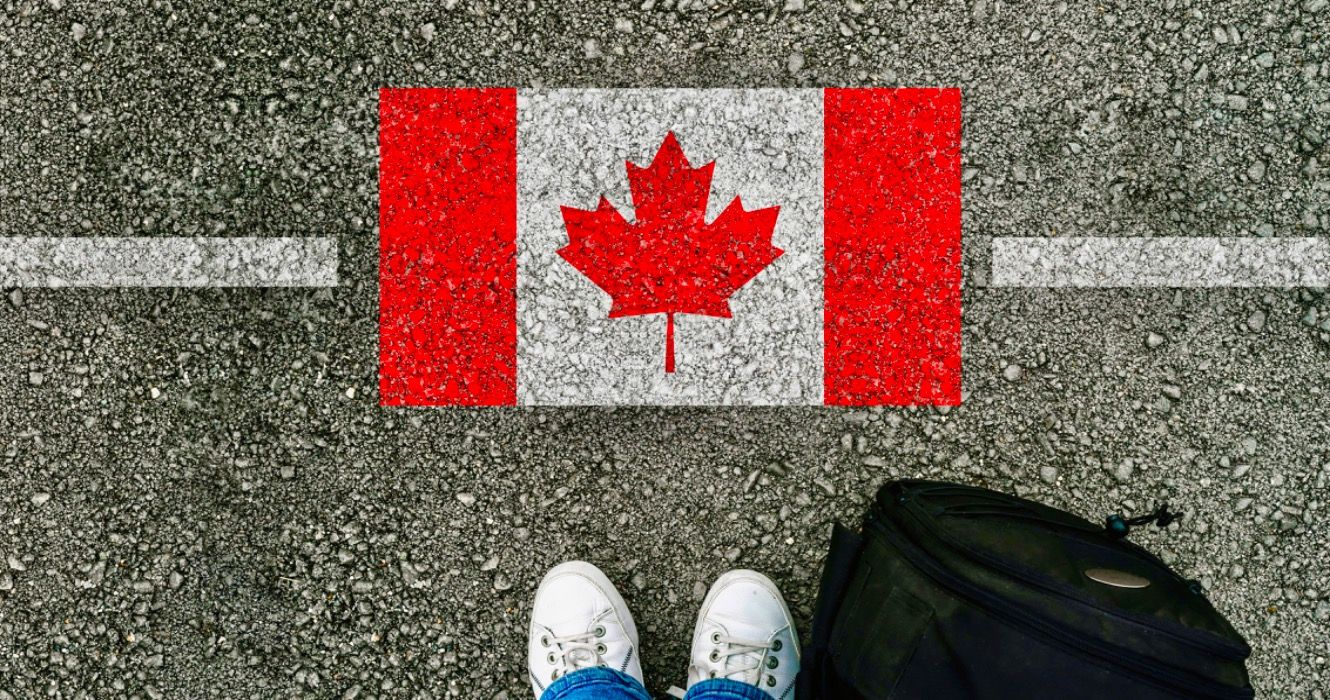 Person standing at Canadian border