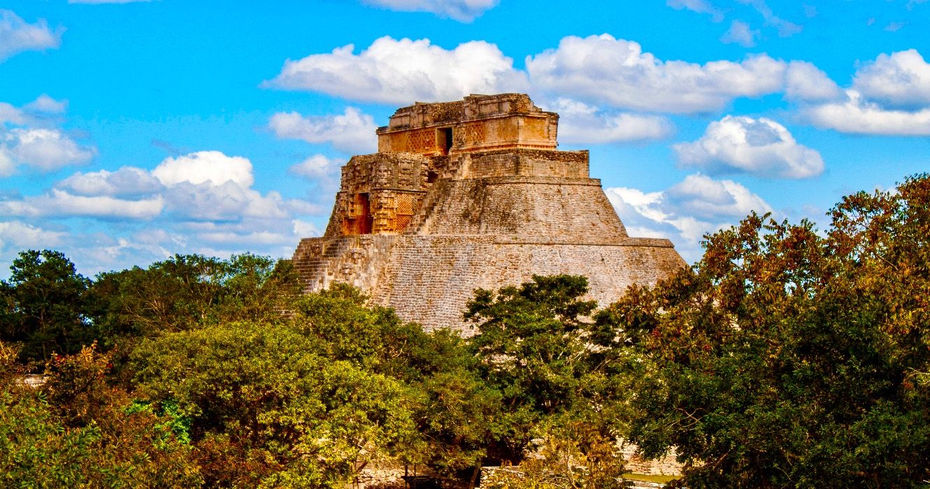 Pyramid of the Magician (Piramide del adivino) Archeological site in Uxmal, near Mérida.