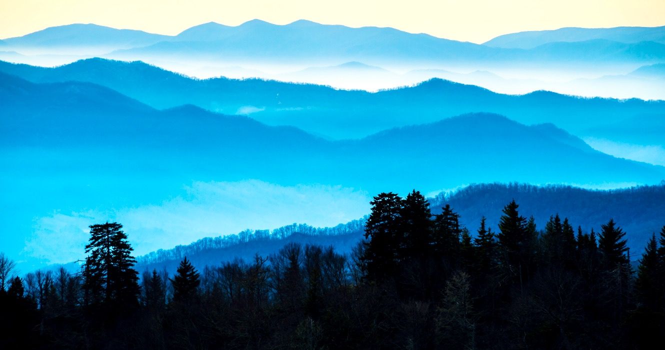 View of the Smoky Mountains from Route 441 Newfound Gap