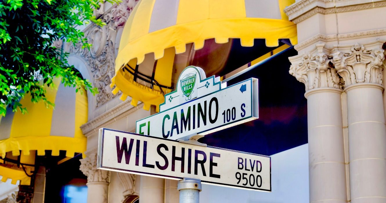 Wilshire Boulevard Sign in Beverly HIlls, California, USA