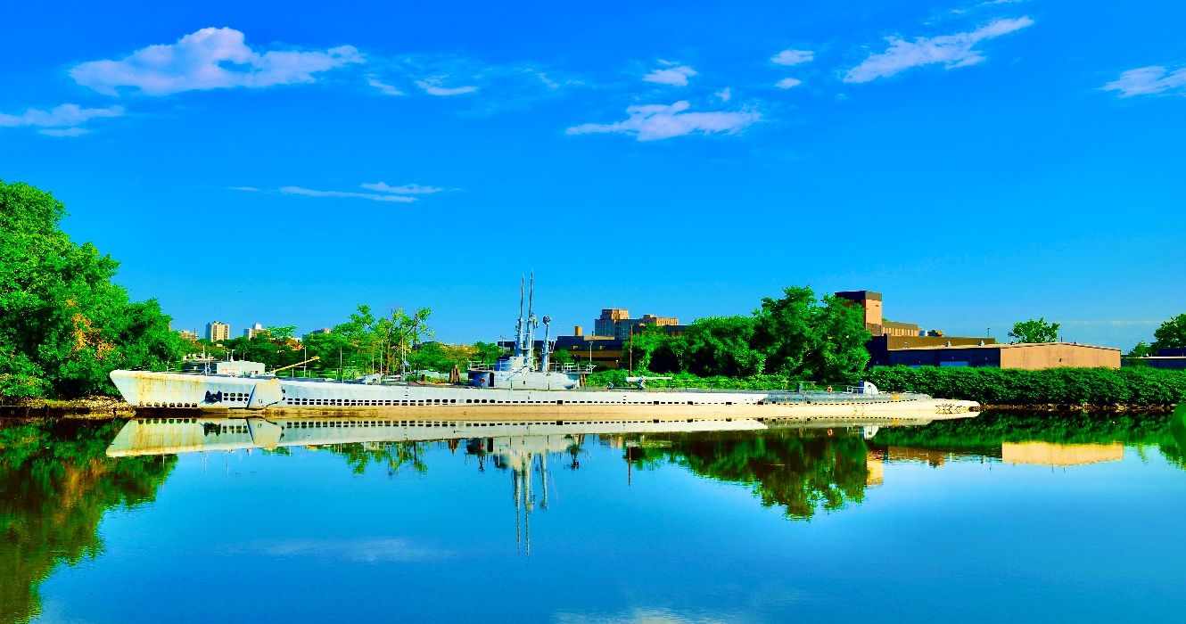 USS Ling SS-297 Navy submarine docked at the New Jersey Naval Museum on the Hackensack River.