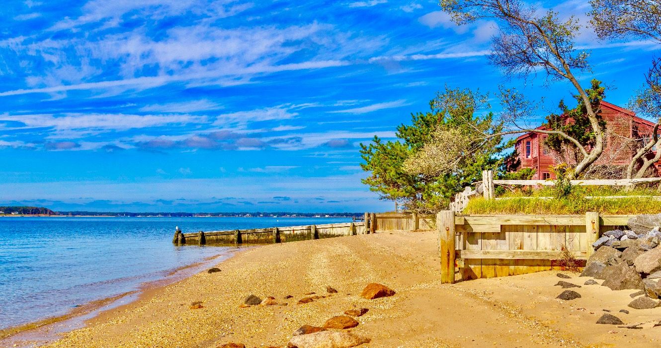 Beach landscape at Shelter Island, NY, USA