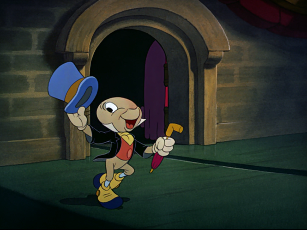 Jiminy Cricket from the Disney movie Pinocchio