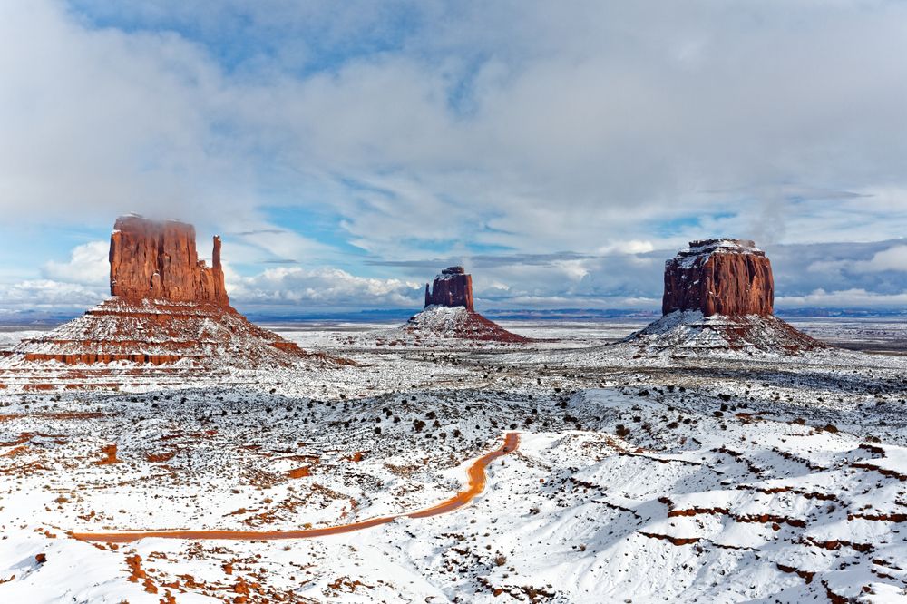 Monument Valley in the snow