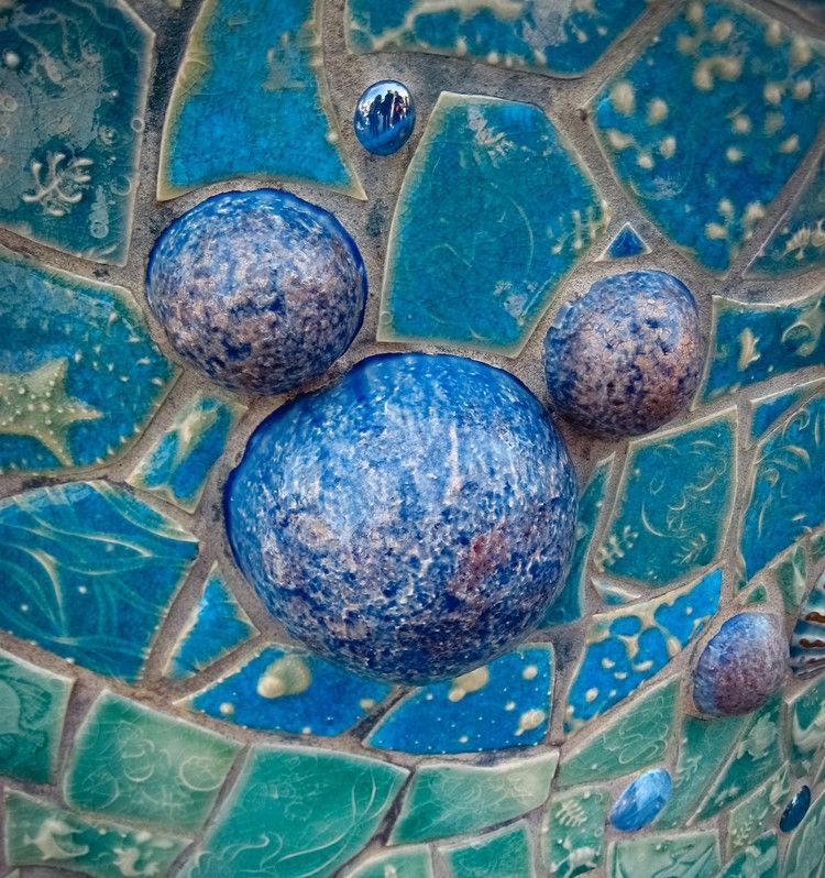 View of a mosaic at Disneyland in Tokyo, Japan, with a hidden Mickey