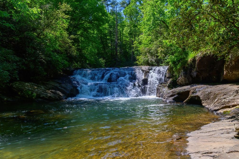 The lower falls at Dick's Creek Falls, near Clayton, Georgia, GA, USA