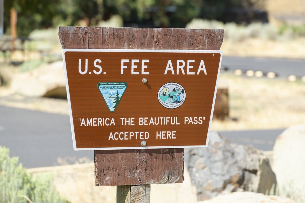 National Park Service Fee Use Sign 