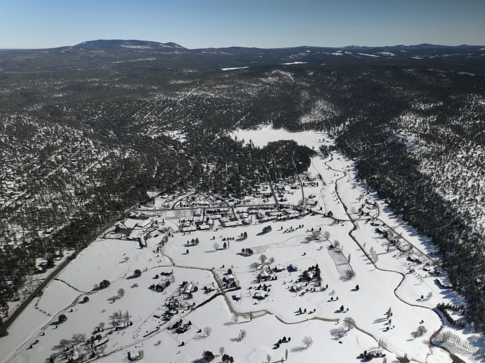 Winter and snow in Mann's Park, Arizona near Flagstaff, Arizona, USA