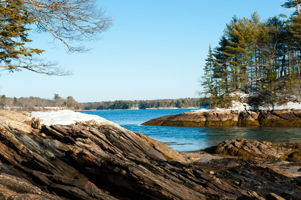 Wolfe's Neck State Park, Freeport, Maine, in winter
