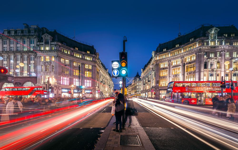 Oxford Street in the West End of London, UK