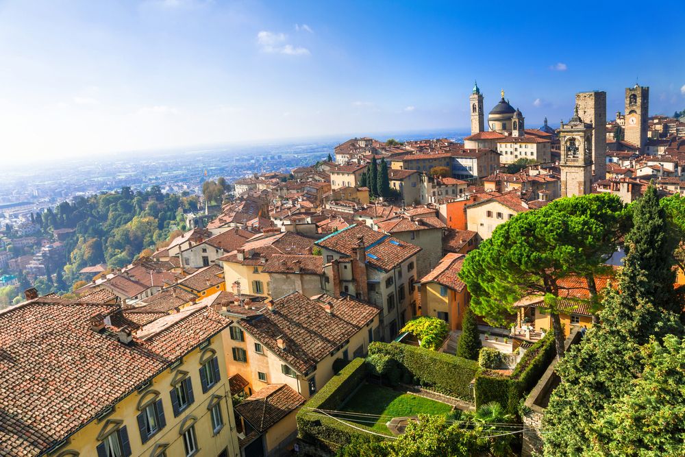 Upper Bergamo, a medieval town in north Italy