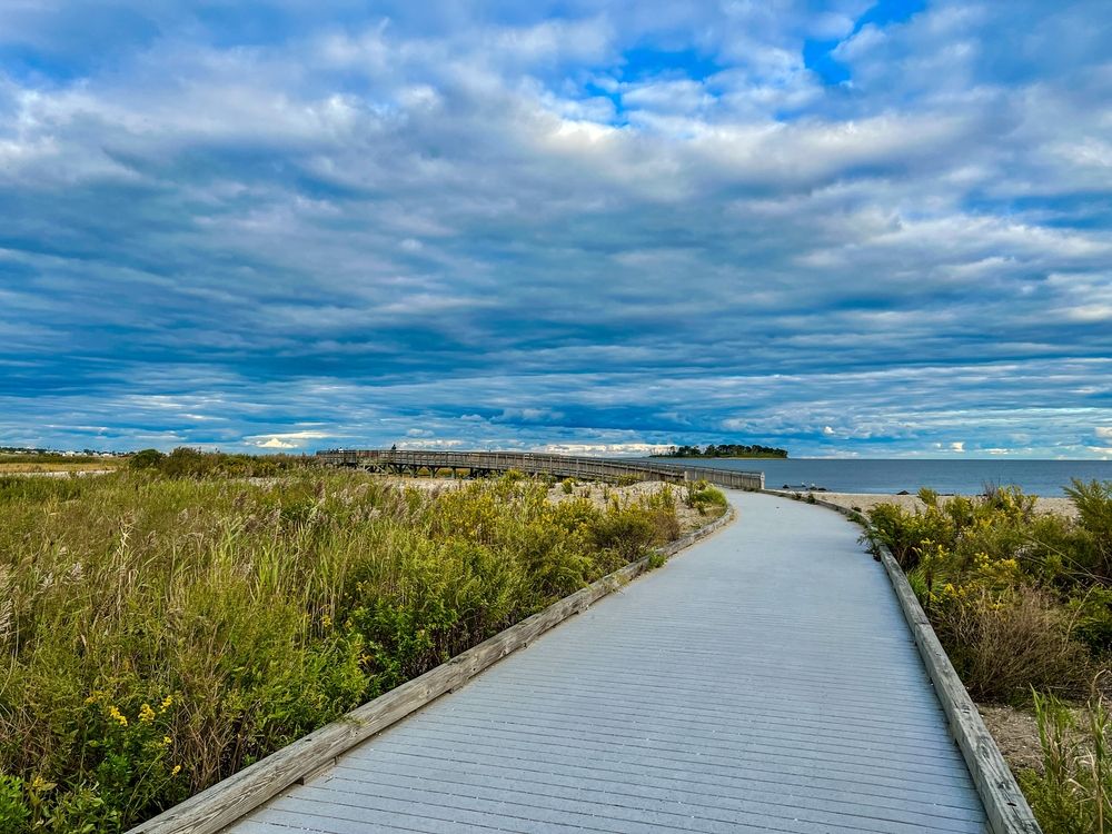 Walkway on Silver Sands State Park, Milford, Connecticut