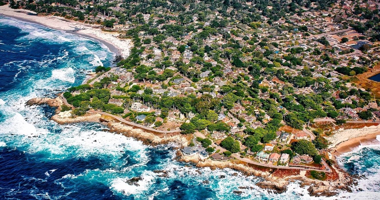 An incredible aerial view of Carmel-by-the-Sea, California 
