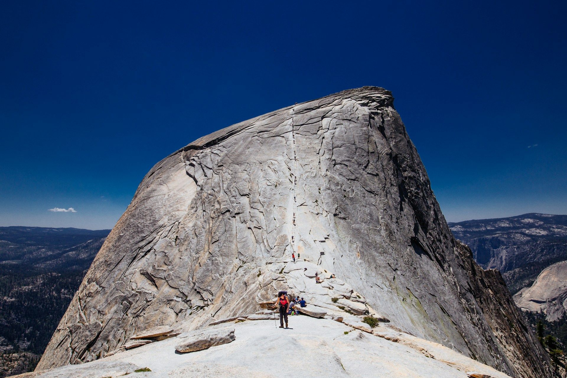 Hikers on Half Dome, Yosemite National Park, California, USA