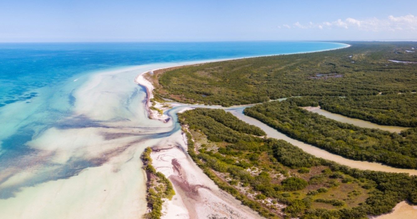 Holbox Island Aerial Yucatan Mexico at Mosquito Point