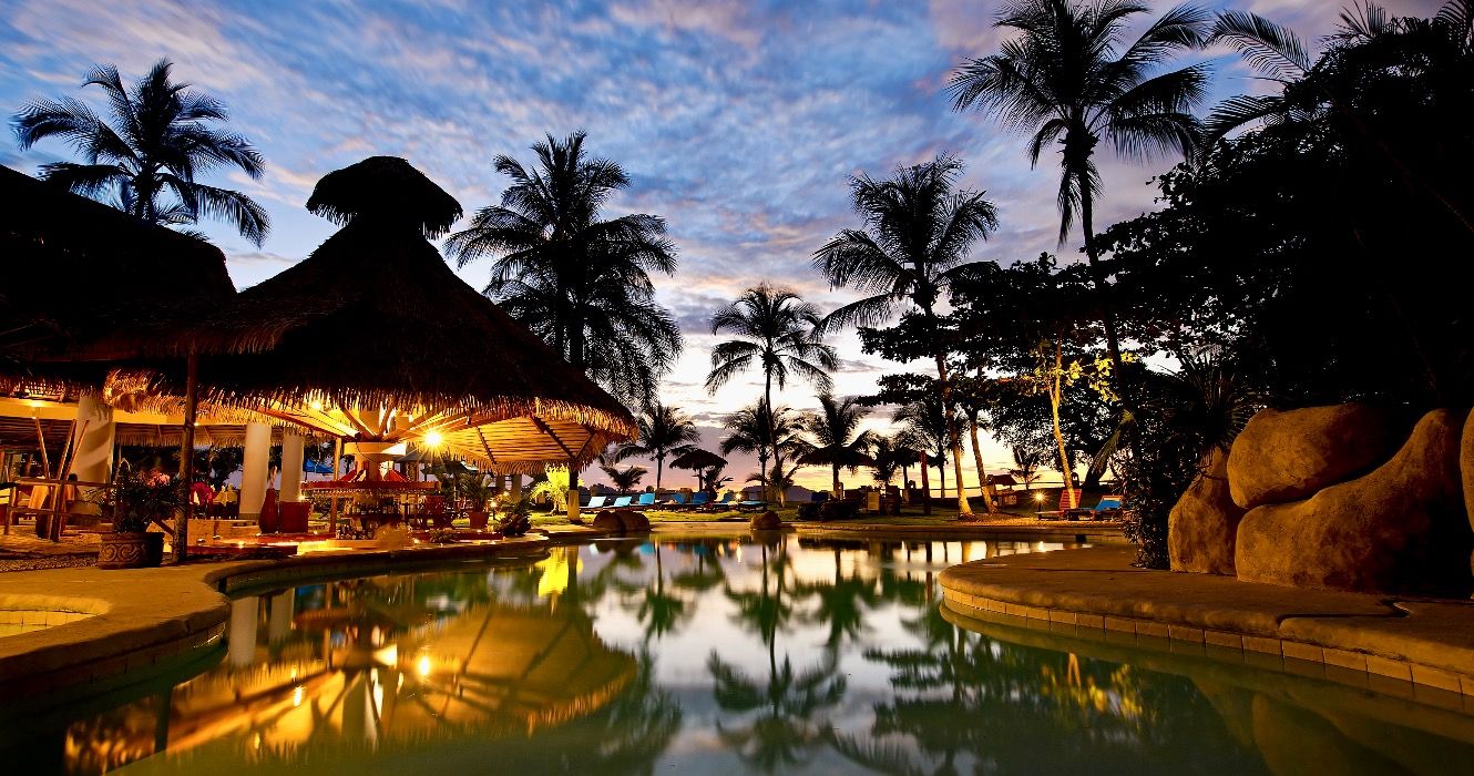 Resort at sunset in Costa Rica