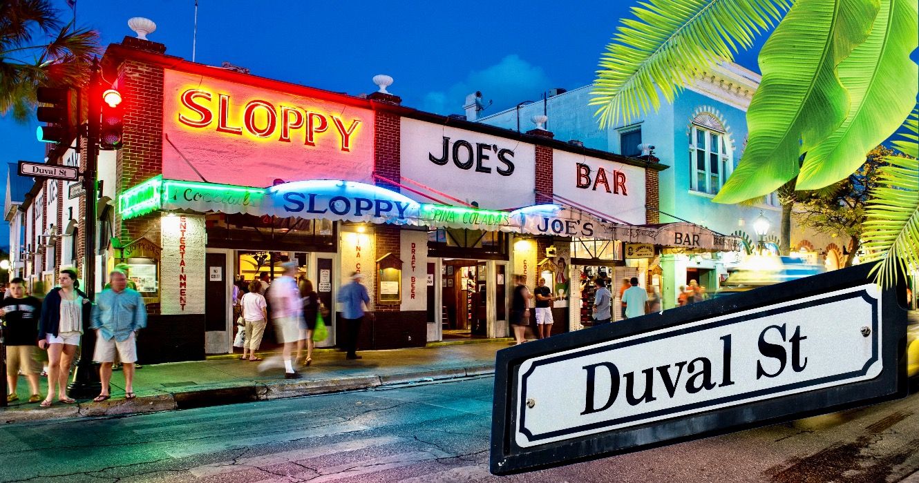 View Slopppy Joe's Bar in Duval Street a landmark in Key West circa 2012.