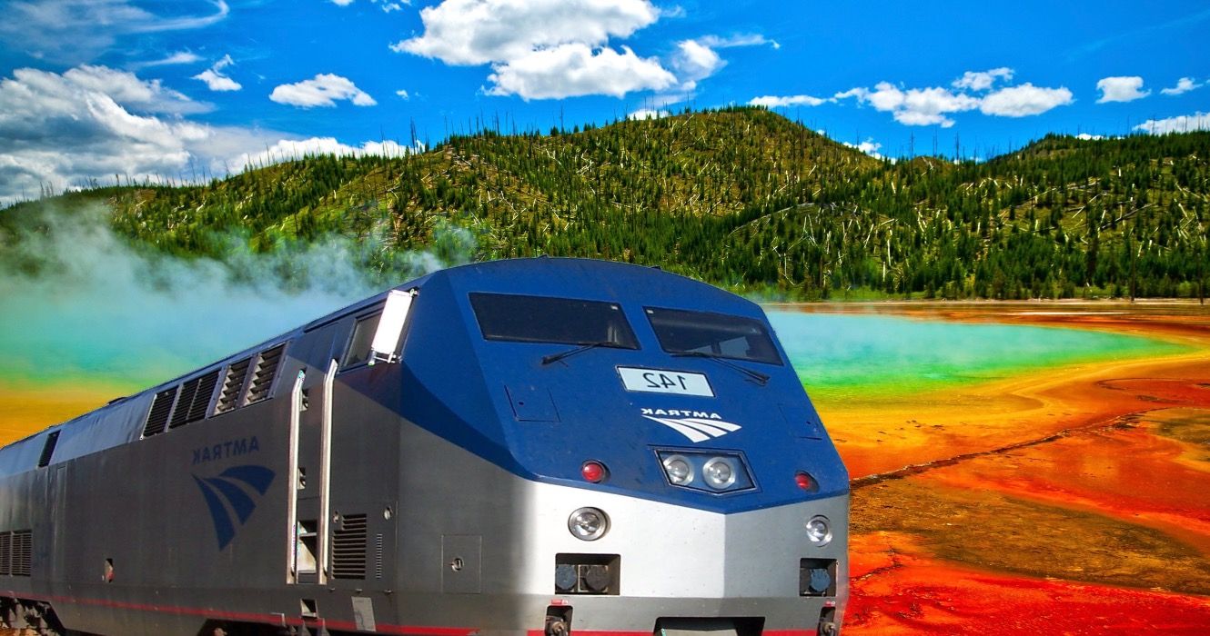 Yellowstone National Park with Amtrak train