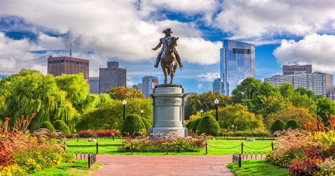 George Washington Monument at the Public Garden in Boston, Massachusetts, MA, USA