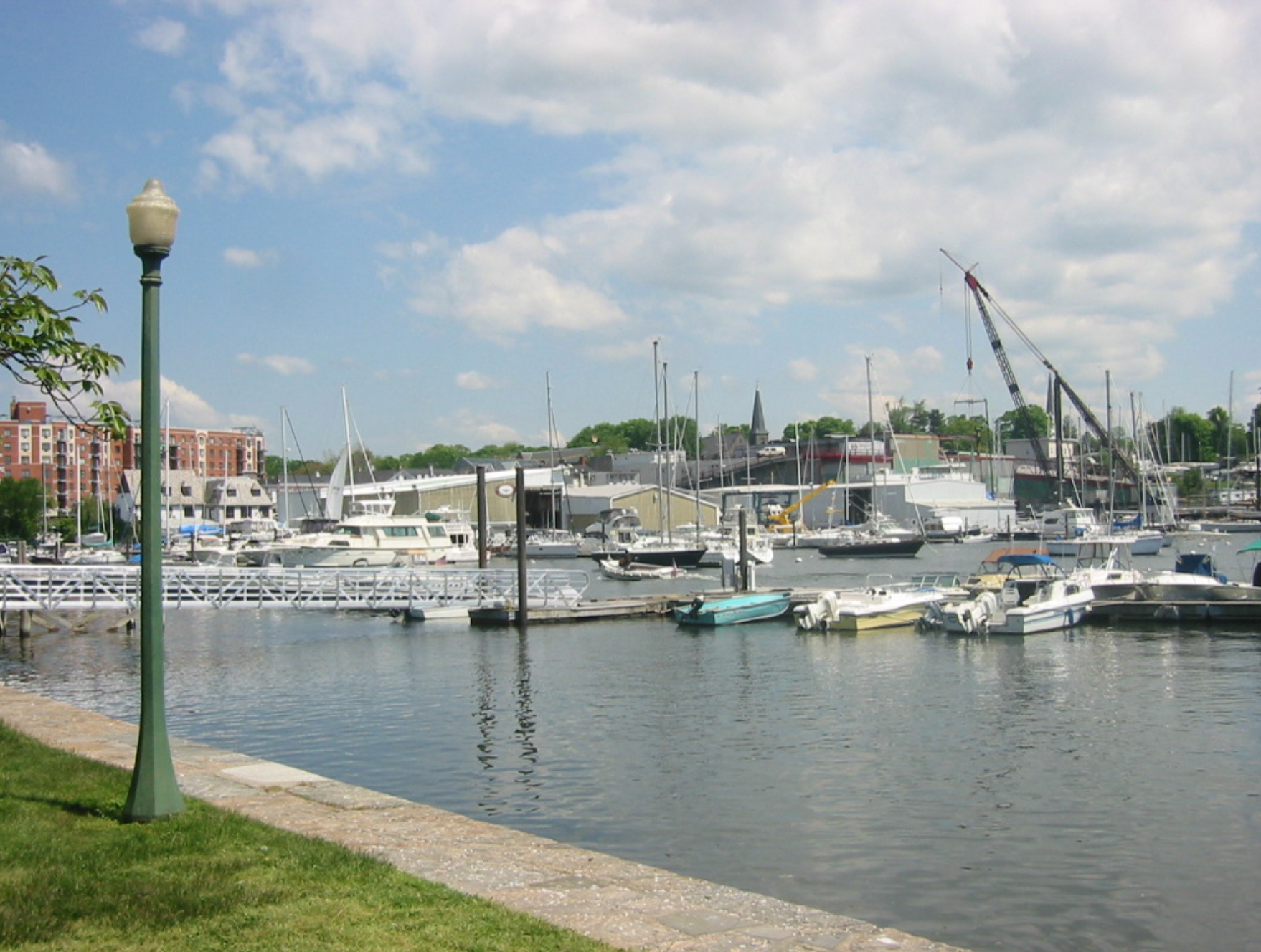 View of the Mamaroneck Harbor in Mamaroneck, New York