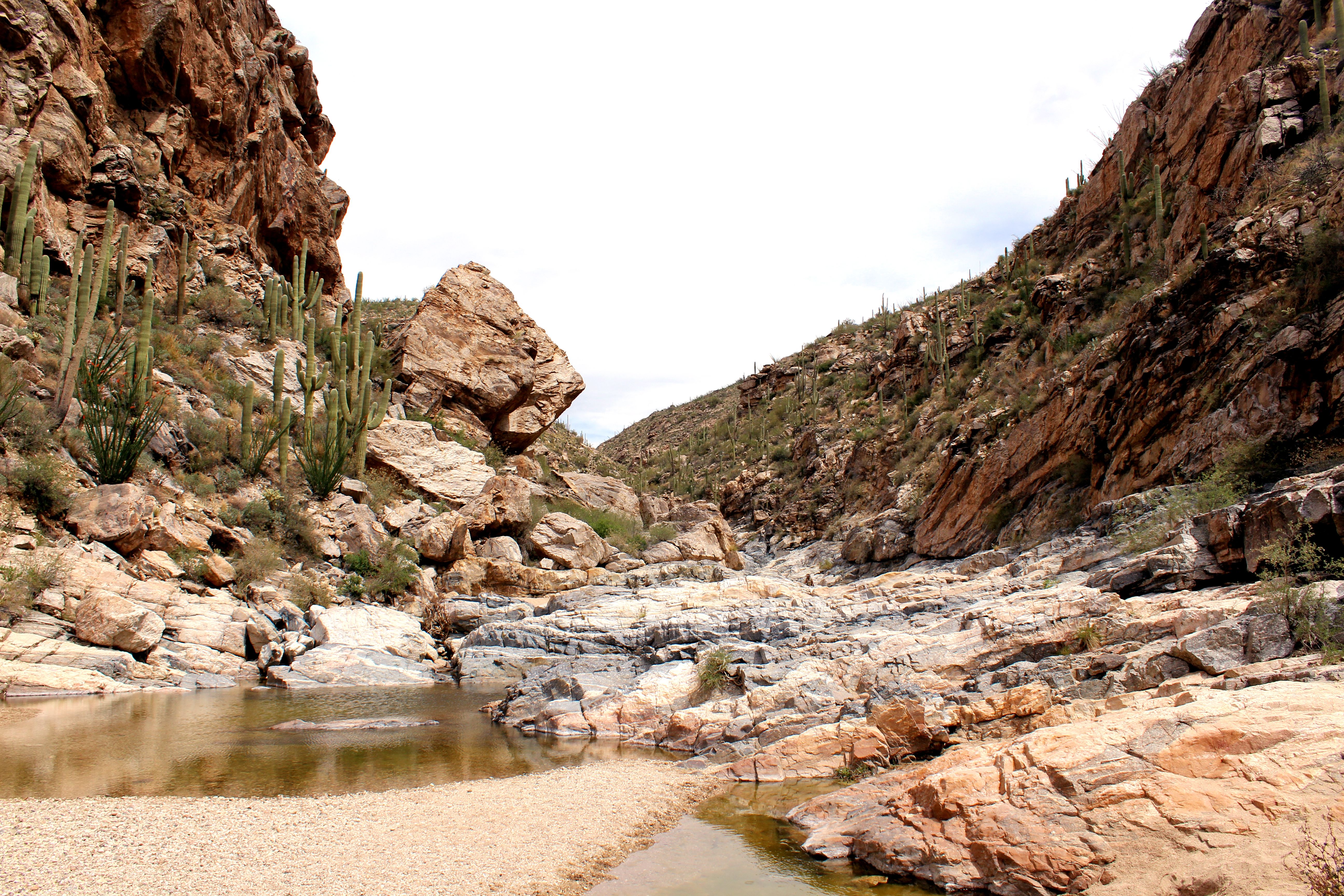 Low water levels in Tanque Verde Falls, east side of Tucson, Arizona