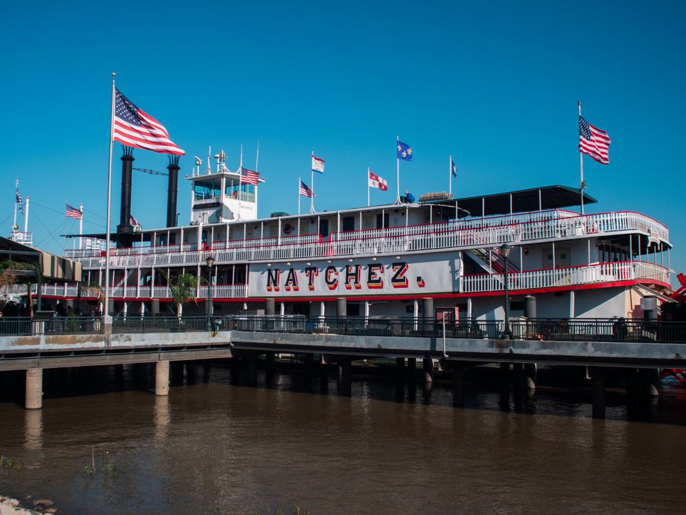 The Natchez steamboat offers dinner cruises on the Mississippi River in New Orleans