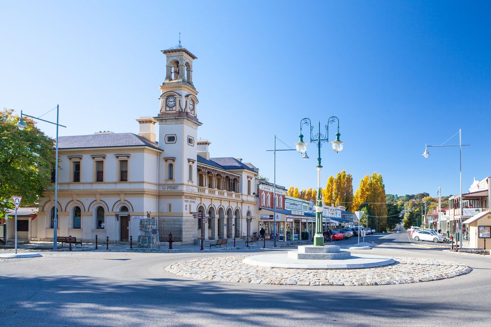 The town center in Beechworth, Victoria, Australia