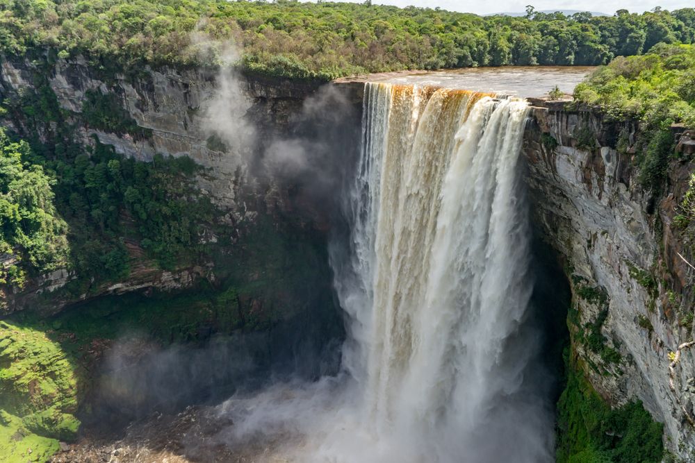 Kaieteur Falls and rainforest in Guyana's interior