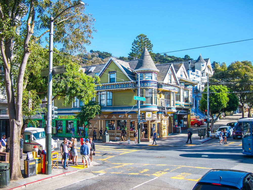 Haight Street, the main street of the Haight-Ashbury District, San Francisco, California, USA