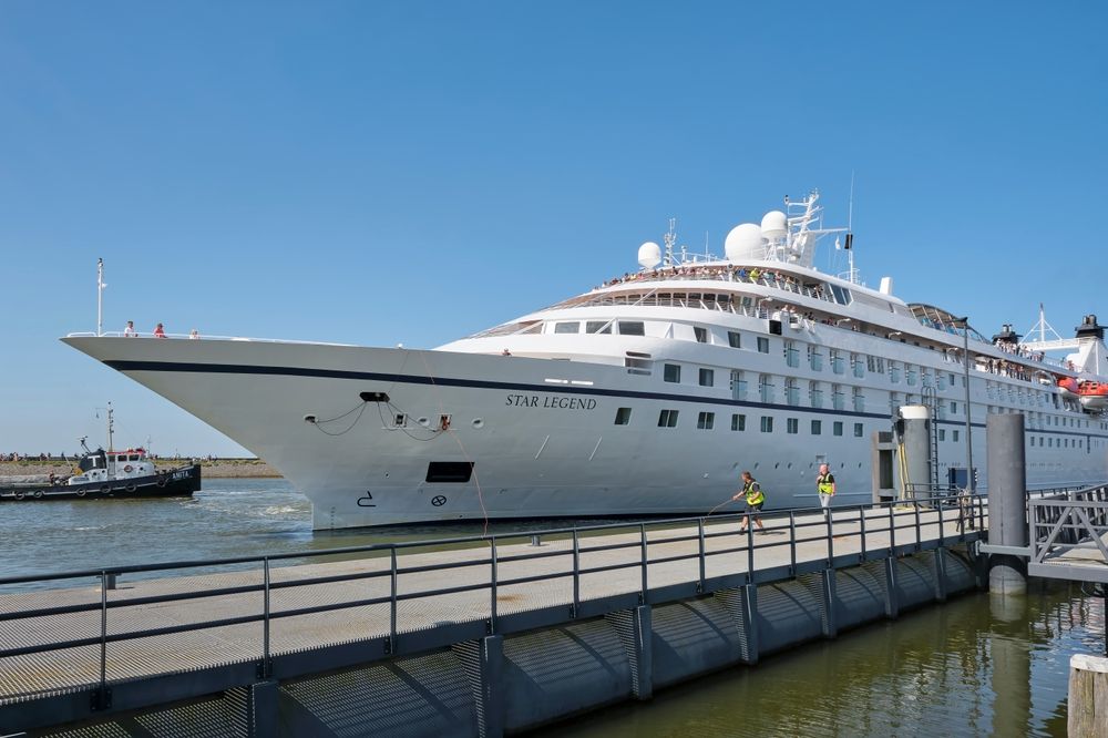The cruise ship Star Legend of the American shipping company Windstar Cruises in the Netherlands