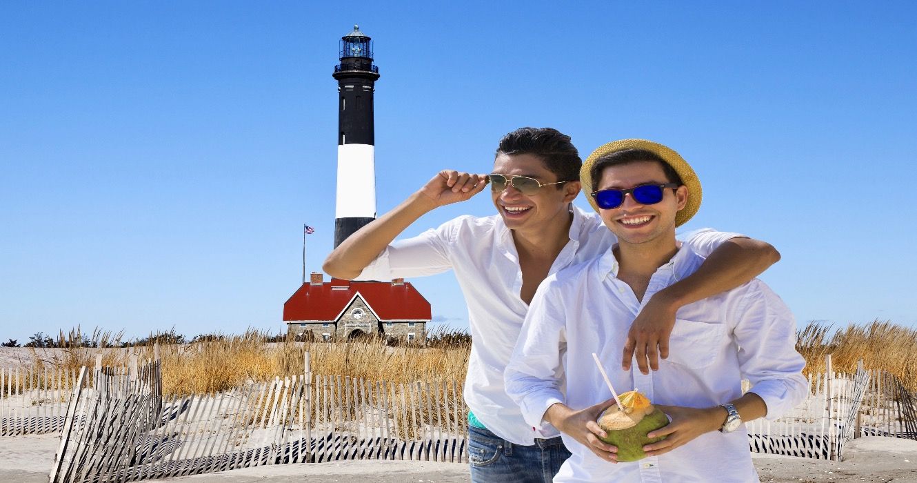 Young couple vacationing on Fire Island, NY