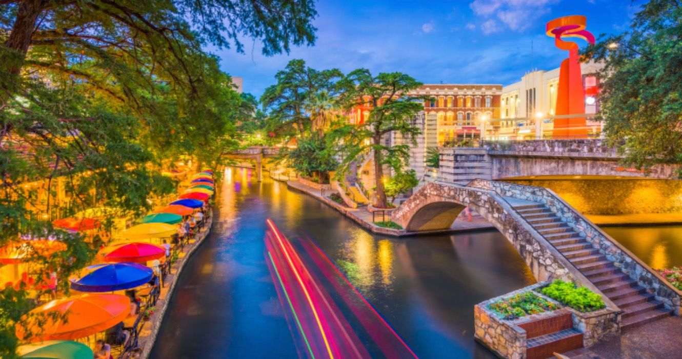 San Antonio, Texas, USA cityscape at the River Walk.