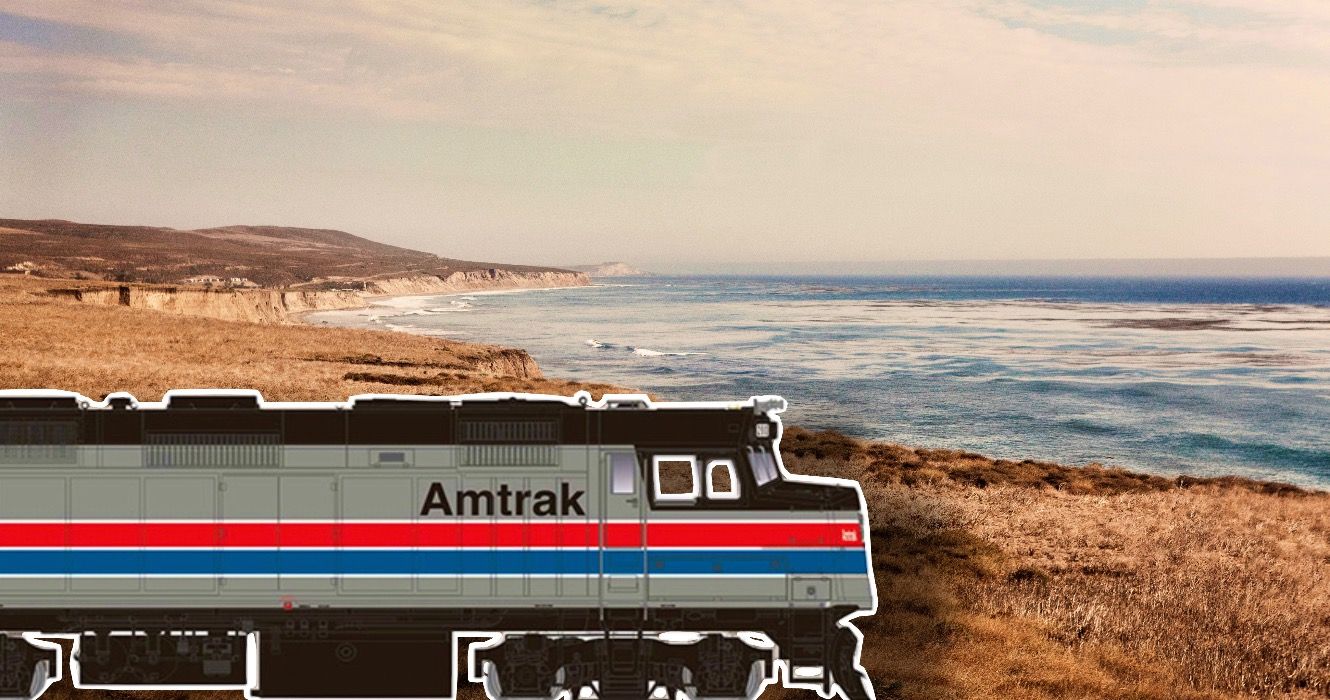 View from the Amtrak Coast Starlight / West Coast of USA passenger train