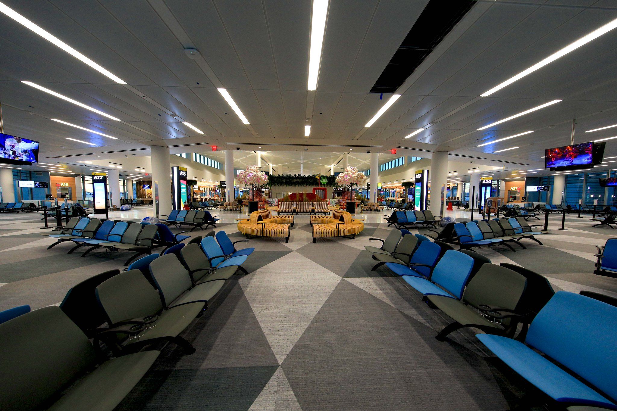 Newly Improved and Increased Seating in Terminal A, Newark Liberty Airport