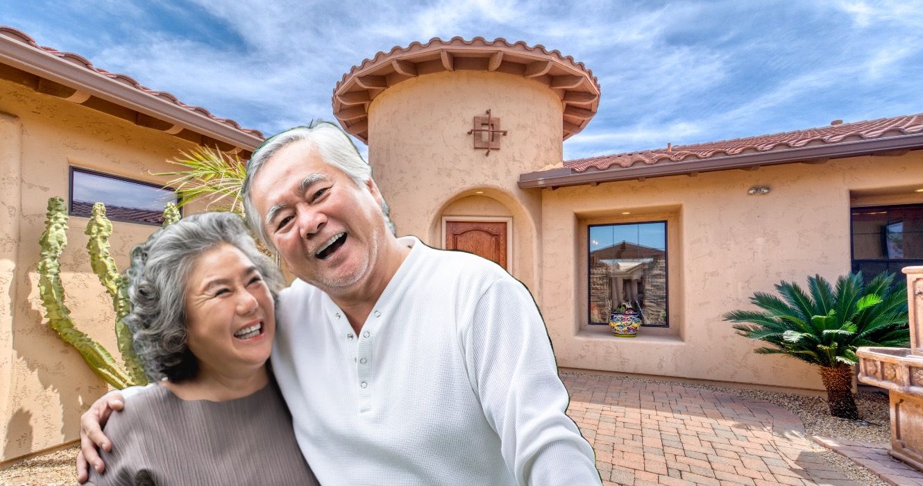 Happy retired couple in New Mexico