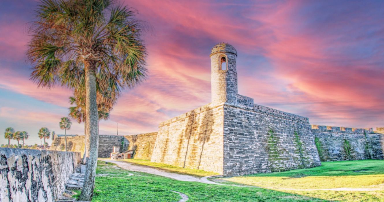side view of the great fort - Castillo de San Marcos National Monument