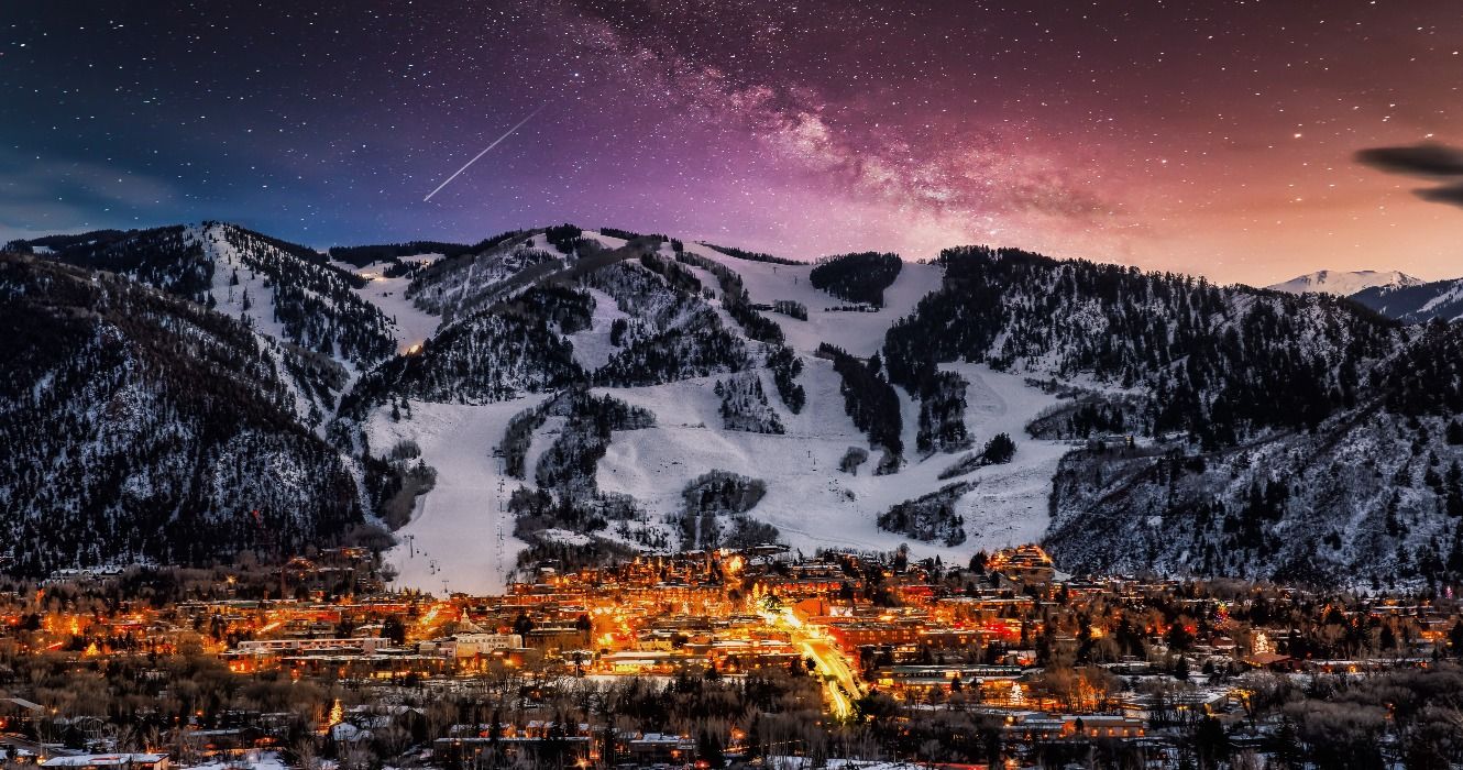 Aspen, CO, Colorado, at night, USA