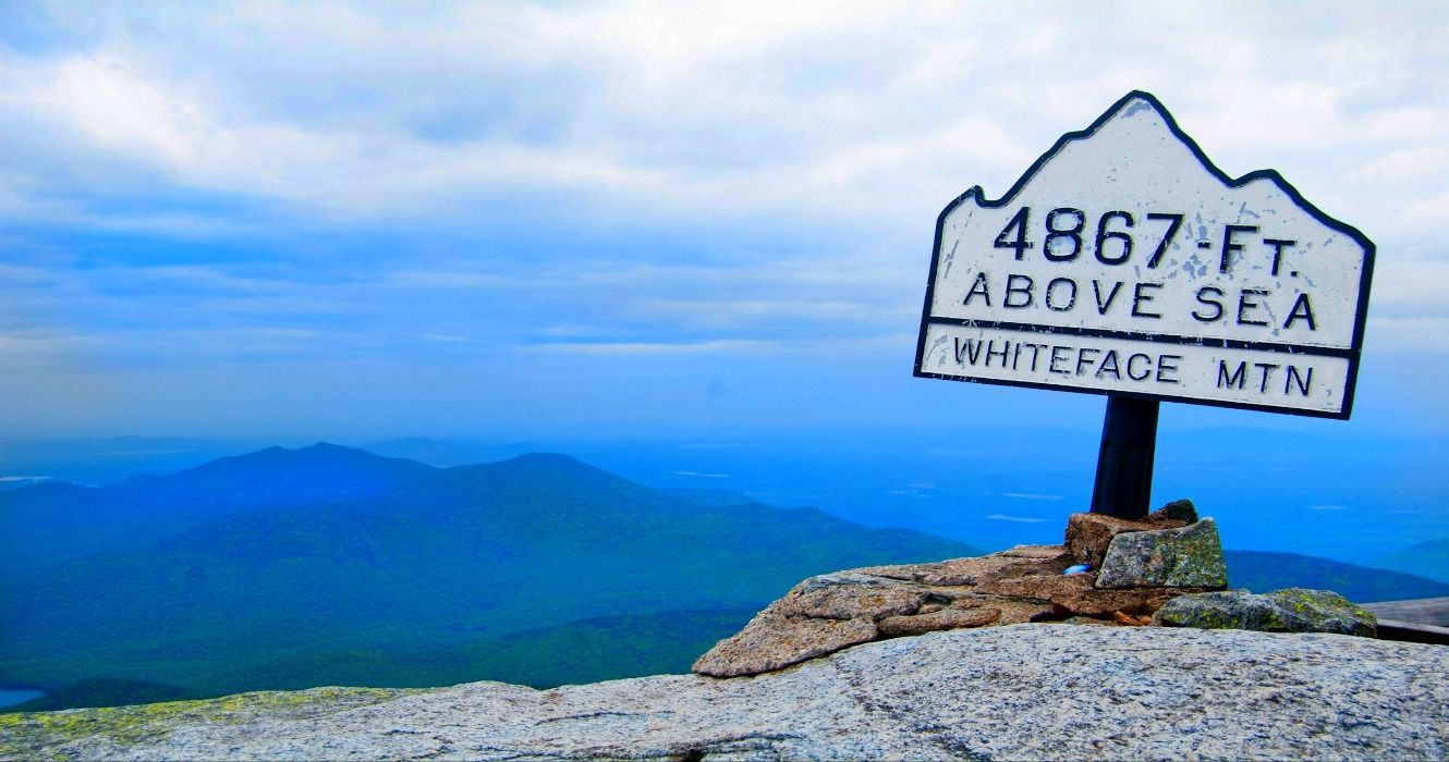 Views from the summit of Whiteface Mountain in the Adirondacks of New York State, Upstate New York, NY, USA