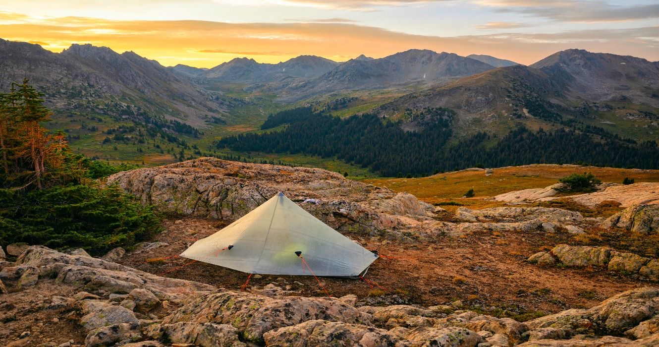 A tent in the Hunter-Fryingpan Wilderness, Colorado, CO, USA