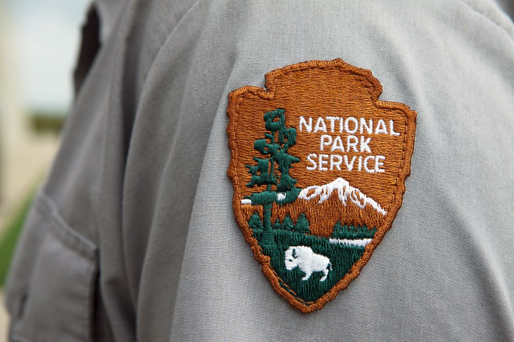 National Park Service patch on a park ranger