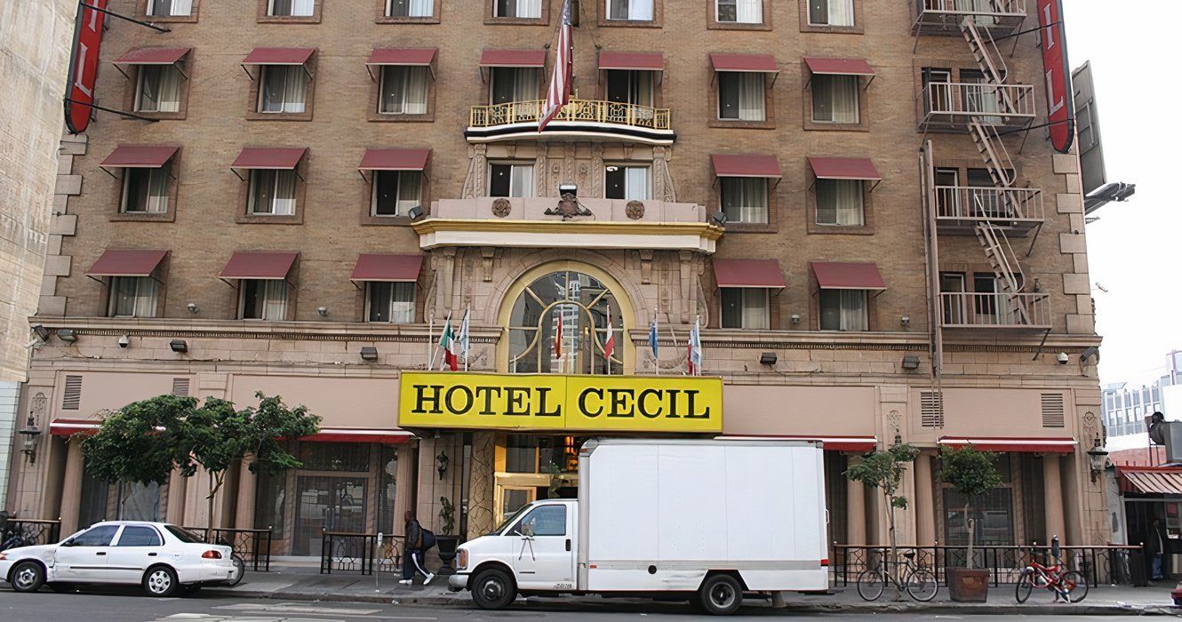 Exterior view of Hotel Cecil, one of America's hotels with a horrific history 