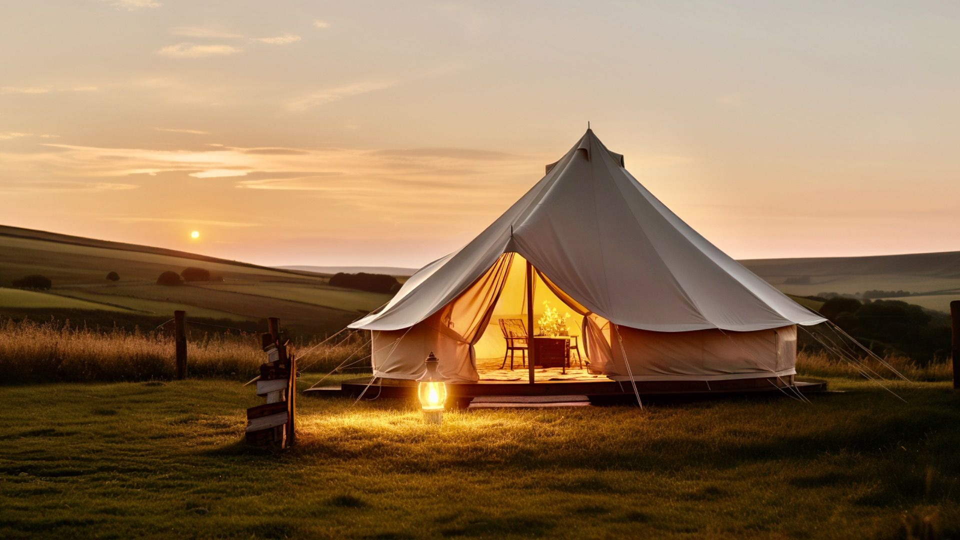 Glamping set up in National Park, US
