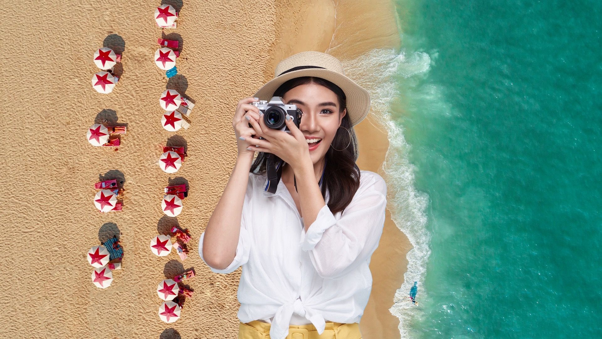 Aerial view of a beach in Cape May, New Jersey, USA