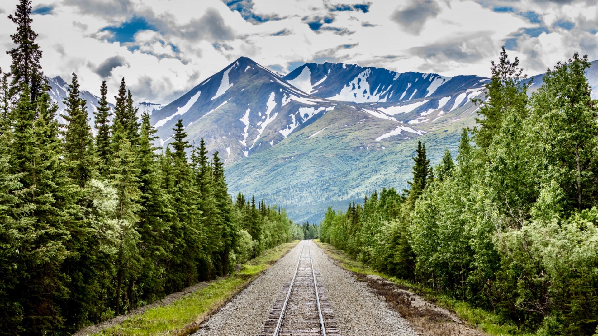 Railroad in the alaskan wilderness