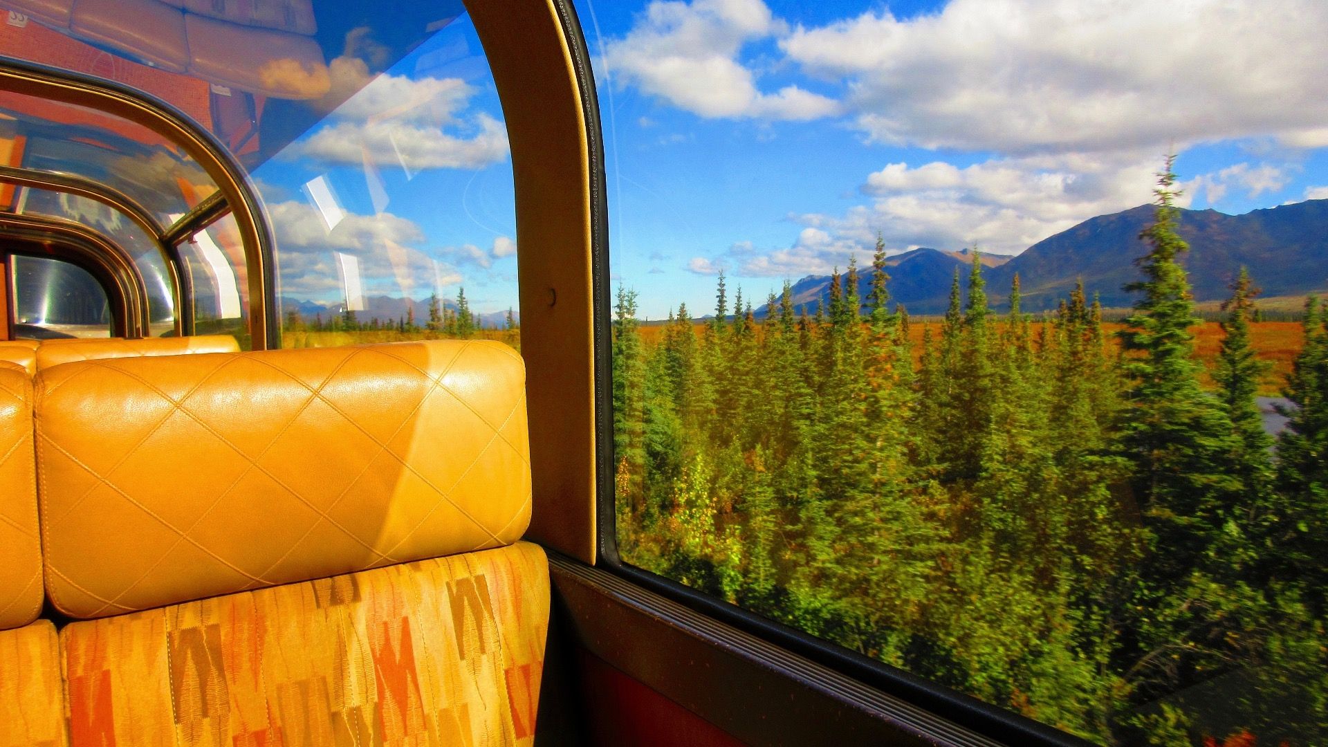Scenic train ride in Alaska, USA