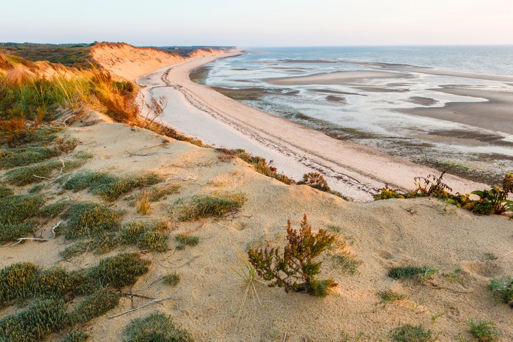 View from the dunes at Duck Harbor Beach in Wellfleet, Massachusetts