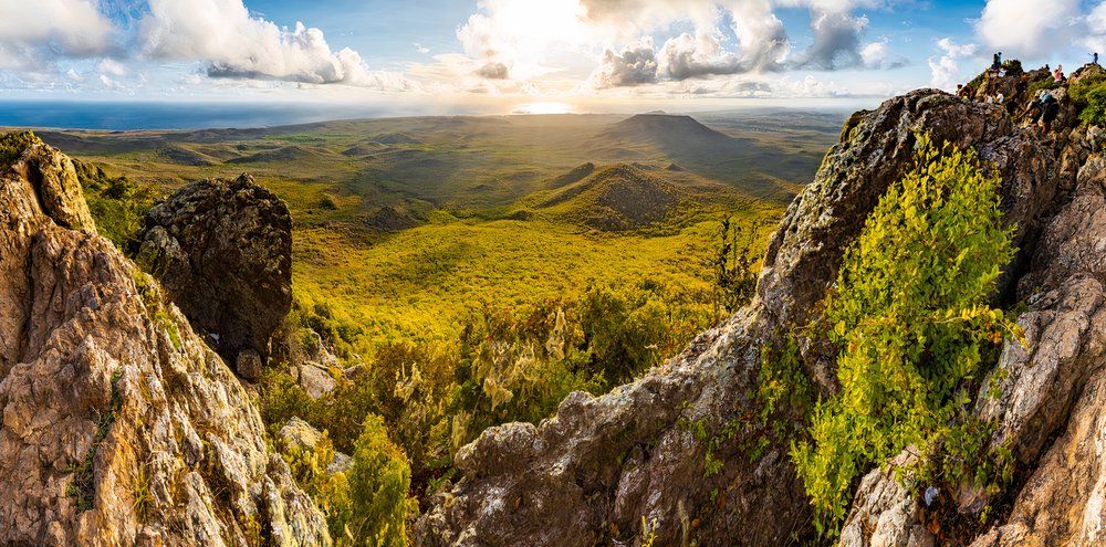 View from Mount Christoffel down to Christoffel National Park on the Caribbean island Curacao 