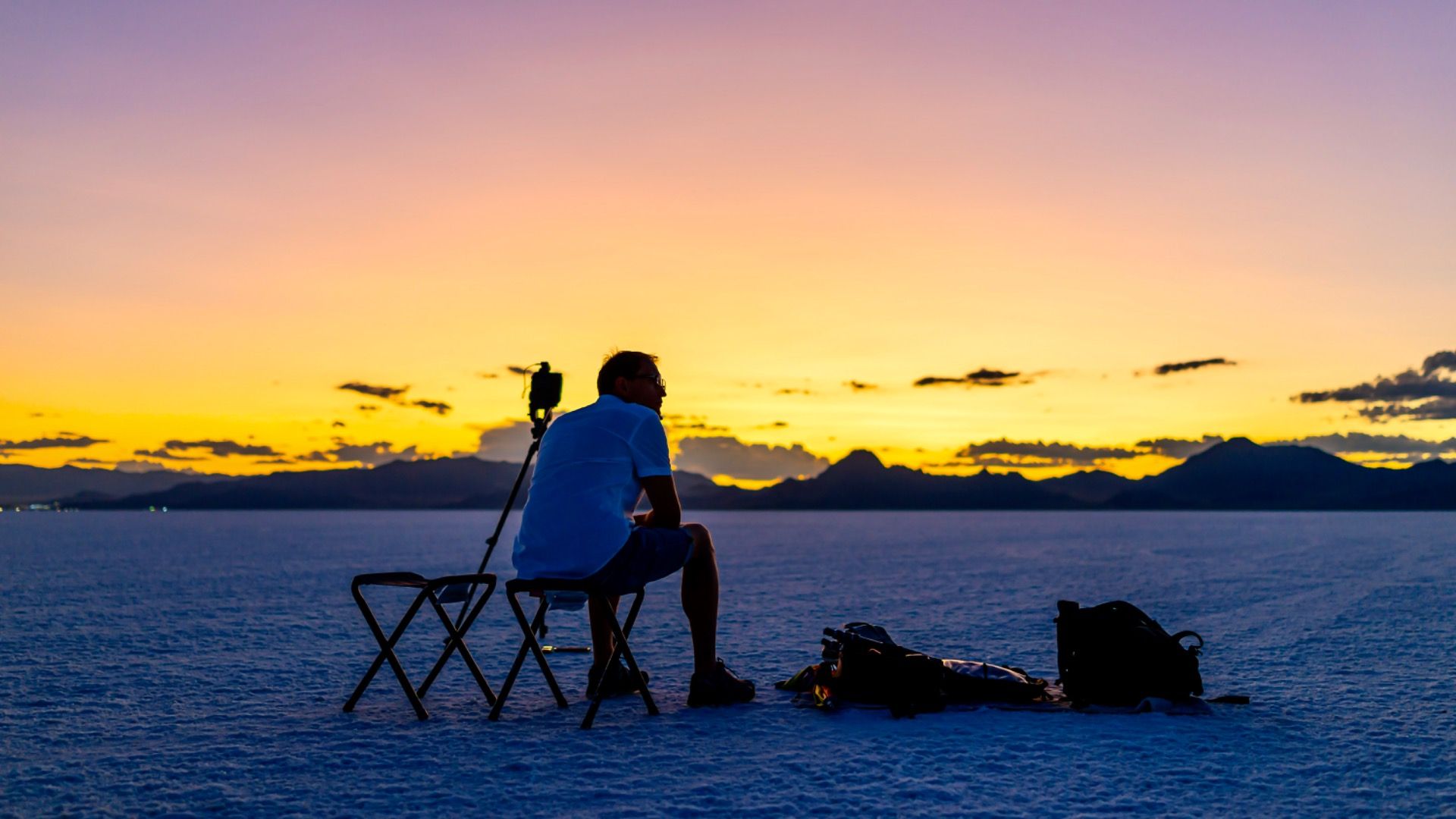 Bonneville Salt Flats near Salt Lake City, Utah