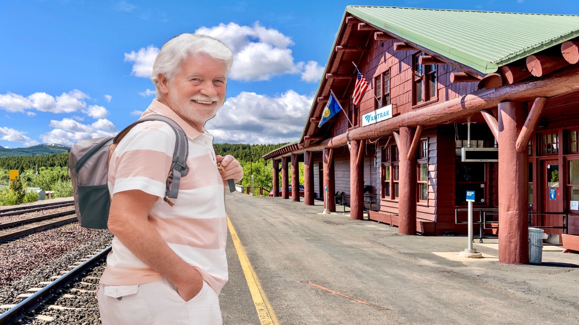 Amtrak Train Station, located just outside of Glacier National Park.